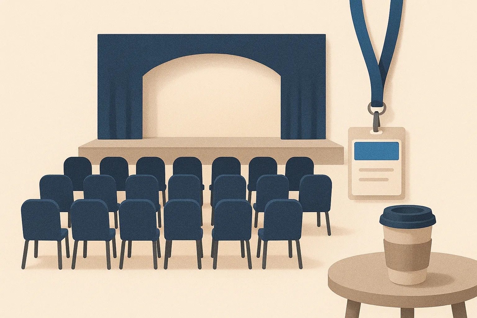 Editorial paper-craft illustration representing SHRM Annual Conference & Expo, a conference for human resources professionals.
