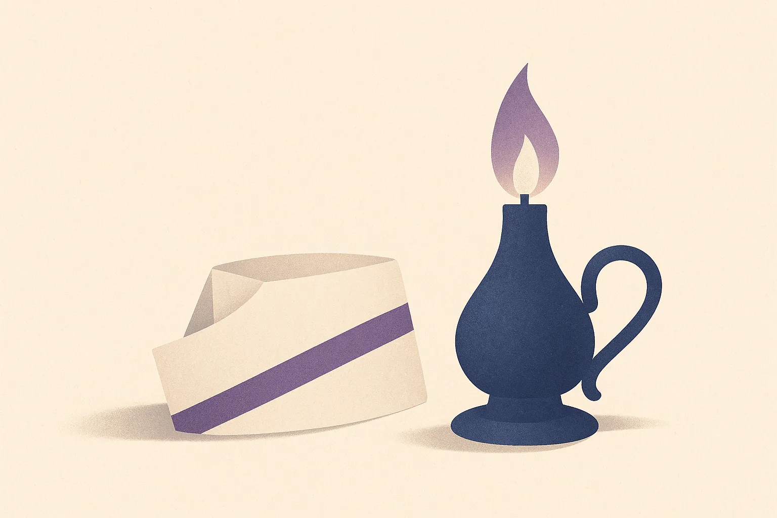 A nurse's cap and a single lamp evoking Florence Nightingale on soft tones, a warm editorial paper-craft illustration in the CompliCalendar style.